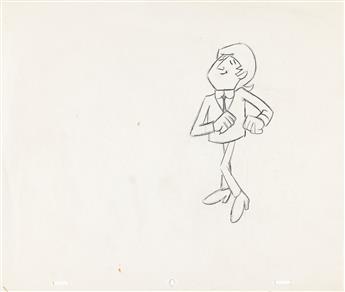 THE BEATLES / AL BRODAX (1926-2016) John Lennon animation drawing and cel.